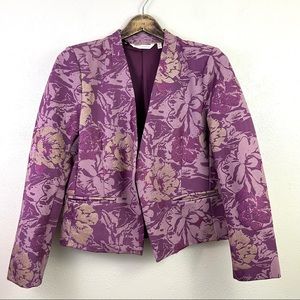 Soft Surroundings Petites Tuscan Rose Jacket Purple Gold Size Medium Petite